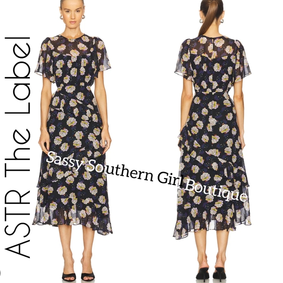 🆕⭐ASTR The Label Midnight Floral Midi Dress - Picture 8 of 15